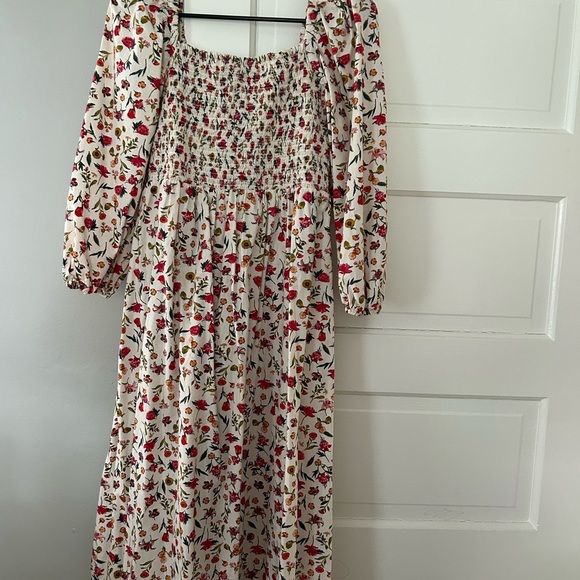 J. Crew Dresses & Skirts - J. Crew Floral Smocked Dress - Red and Green